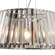 Lampadario Contemporaneo Tiara Acciaio Cromo Vetro Trasparente 5 Luci E14
