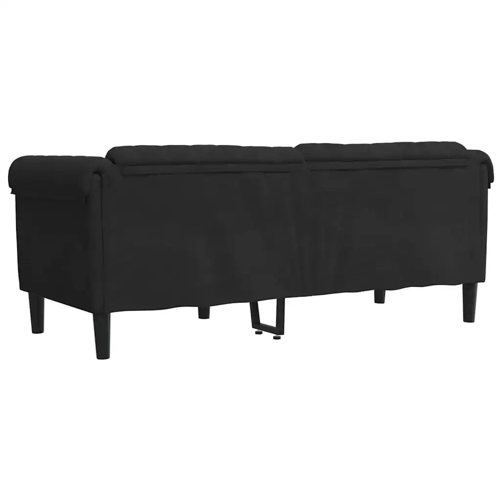Divano a 2 Posti-Sofa 2 Posti Nero in Velluto