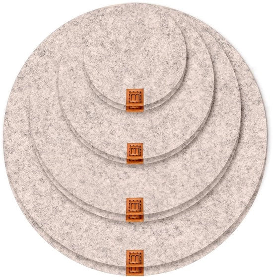 Set di sostegni per bicchieri in velluto - 8 cm / 15 cm / 20 cm / 25 cm - sostegni per bicchieri in velluto chiaro per bicchieri, tazze, bar, calici - sostegni per tavolo premium
