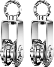 Katrol Premium in RVS per Cavi - Argento - Forte e Duraturo - 250 kg di Capacità di Sollevamento
