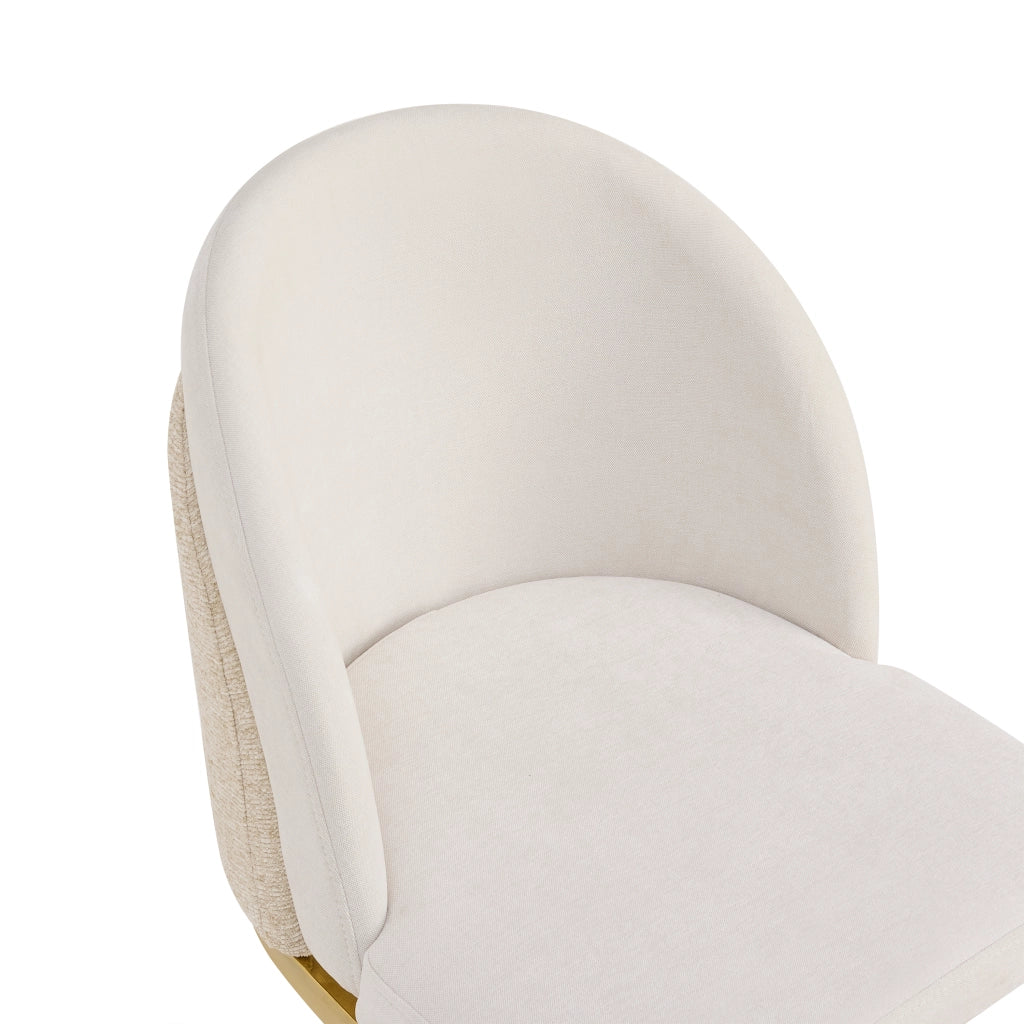 SEDIA da pranzo set da 2 pezzi 66,5x56,49x54,99 cm Chenille Beige e Oro
