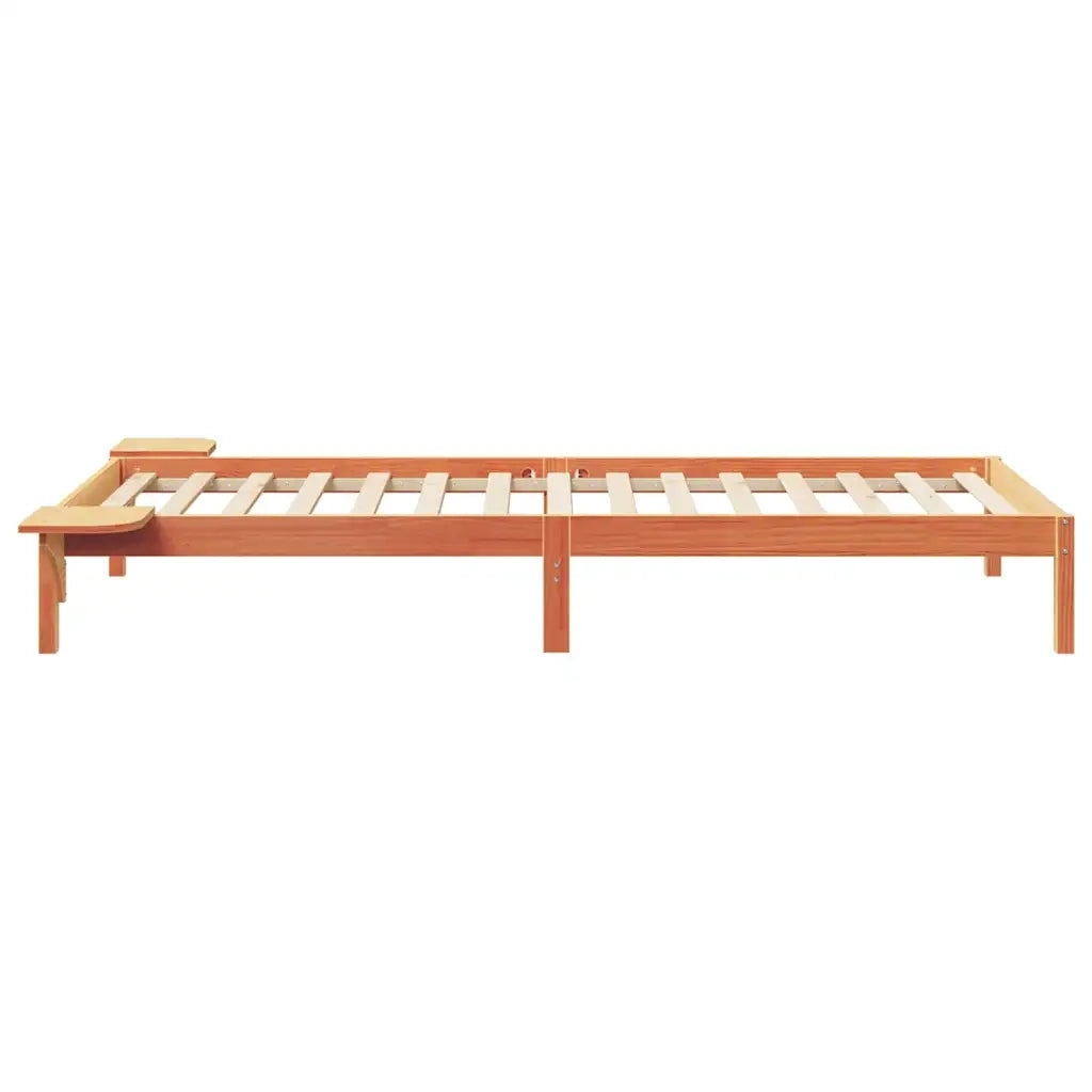 Letto con Tavolini Laterali Marrone cerato 80 x 220 cm 873240
