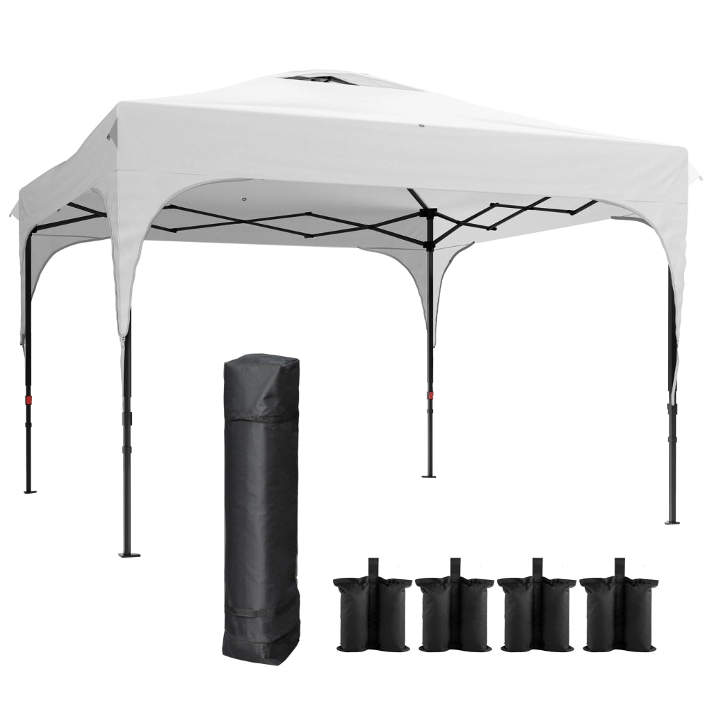 Gazebo da Giardino 3x3 m Regolabile ¨C Minimal ¨C Poliestere Acciaio Bianco