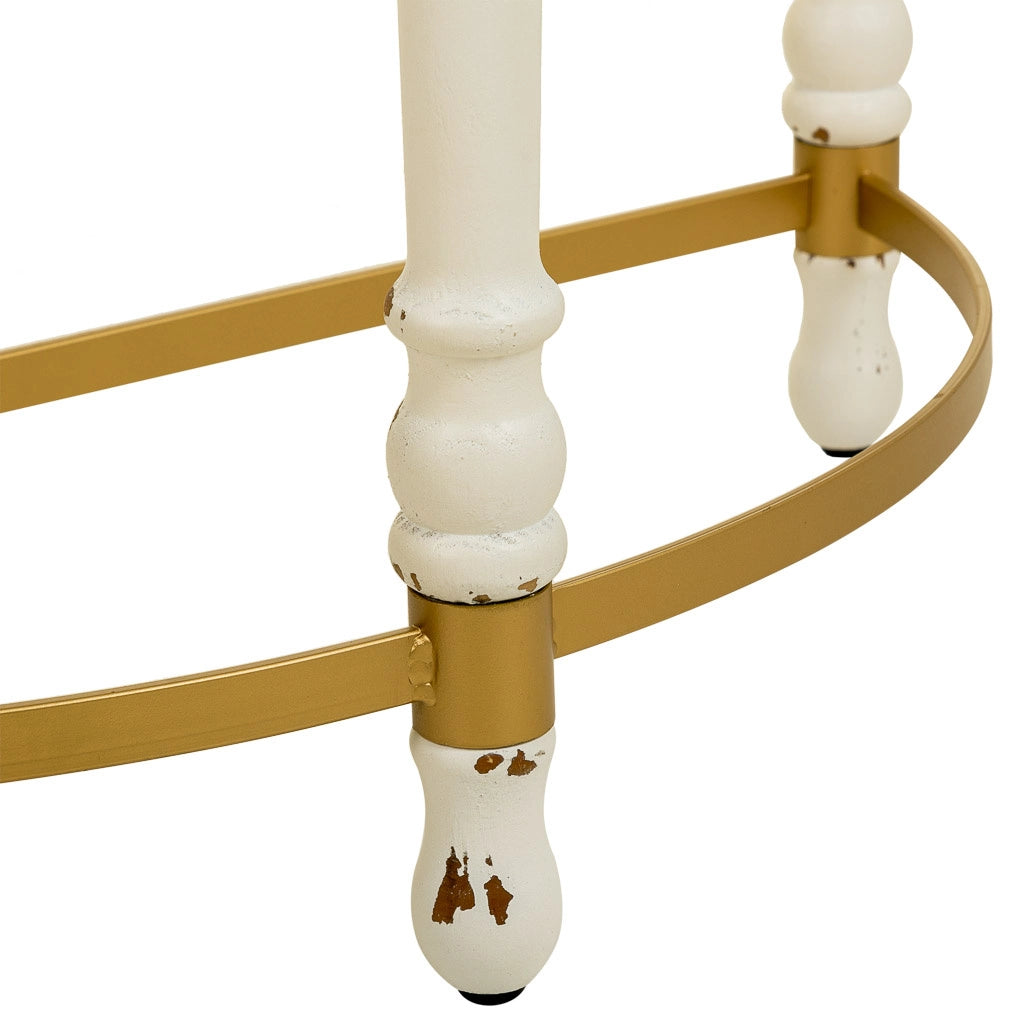 Mobile da ingresso in legno e metallo marrone 80x35,5x76