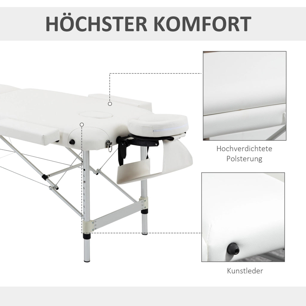 Letto Massaggio 3 Zone Regolabile Pieghevole ¨C zephmum ¨C Bianco 90x200 cm