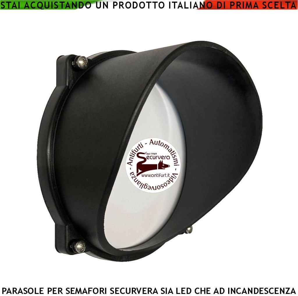 Visiera Parasole Ricambio Semaforo Securpassi Evita la Riflessione dei Raggi Solari Convoglia e la Luce Emessa dal Semaforo Rendendolo più Visibile Ripara la Lente dalla Pioggia e dagli Urti Accidentali Ø Esterno 140 mm