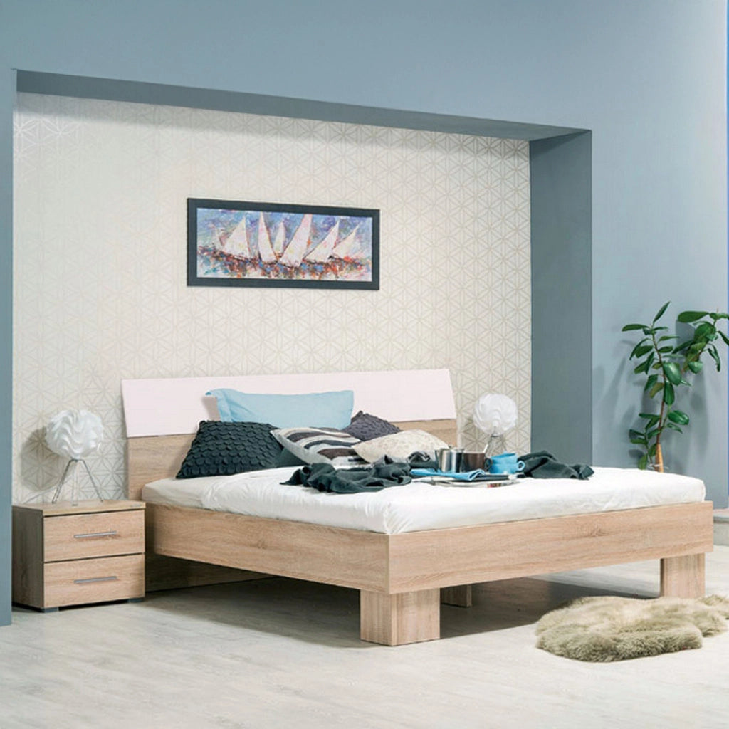 Colliano, Comodino 2 Cassetti, 44.5x33.5x43h cm Marrone