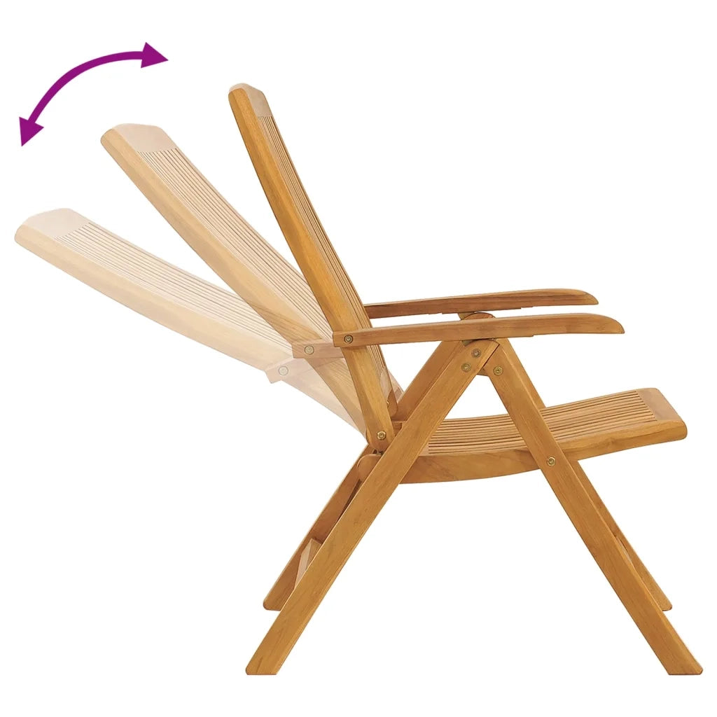 Sedie da Giardino Reclinabili con Cuscini 6 pz in Legno di Teak 3196500