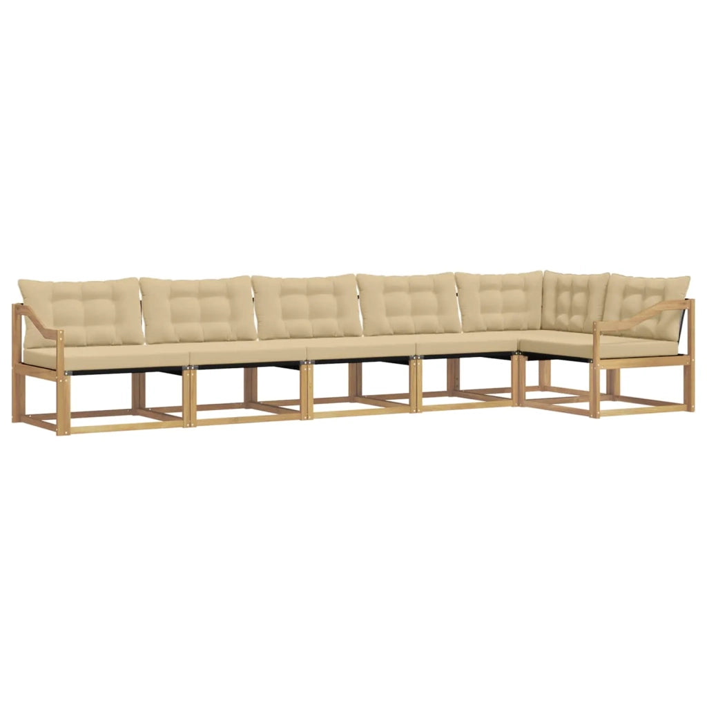 Set di divani da esterno 6 pz Bianco e Beige 3388743