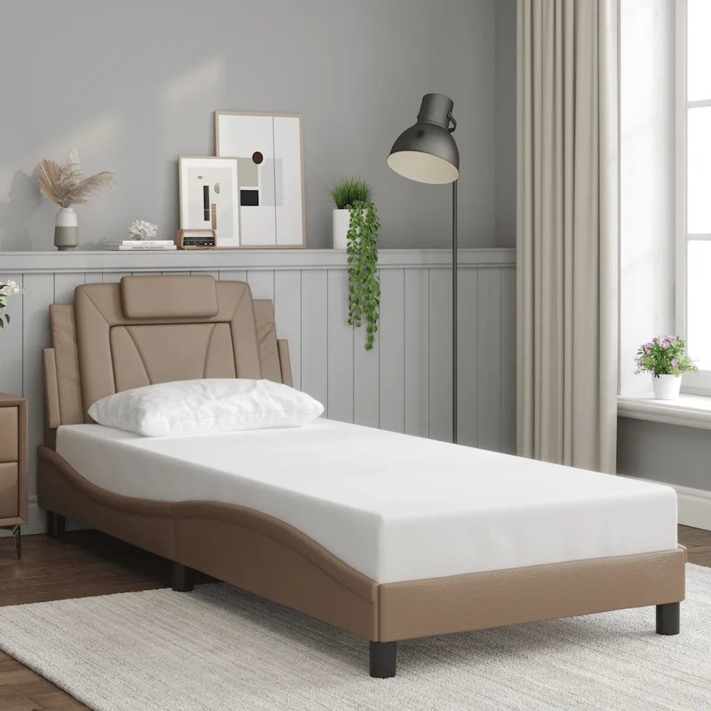 Giroletto Viana senza Materasso Cappuccino 80x200 cm in Similpelle 3208058