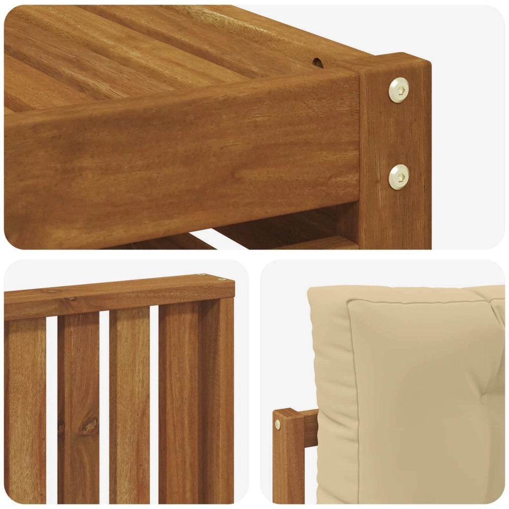 Set di divani da esterno con cuscino 7 pcs Naturale e Beige 3373778