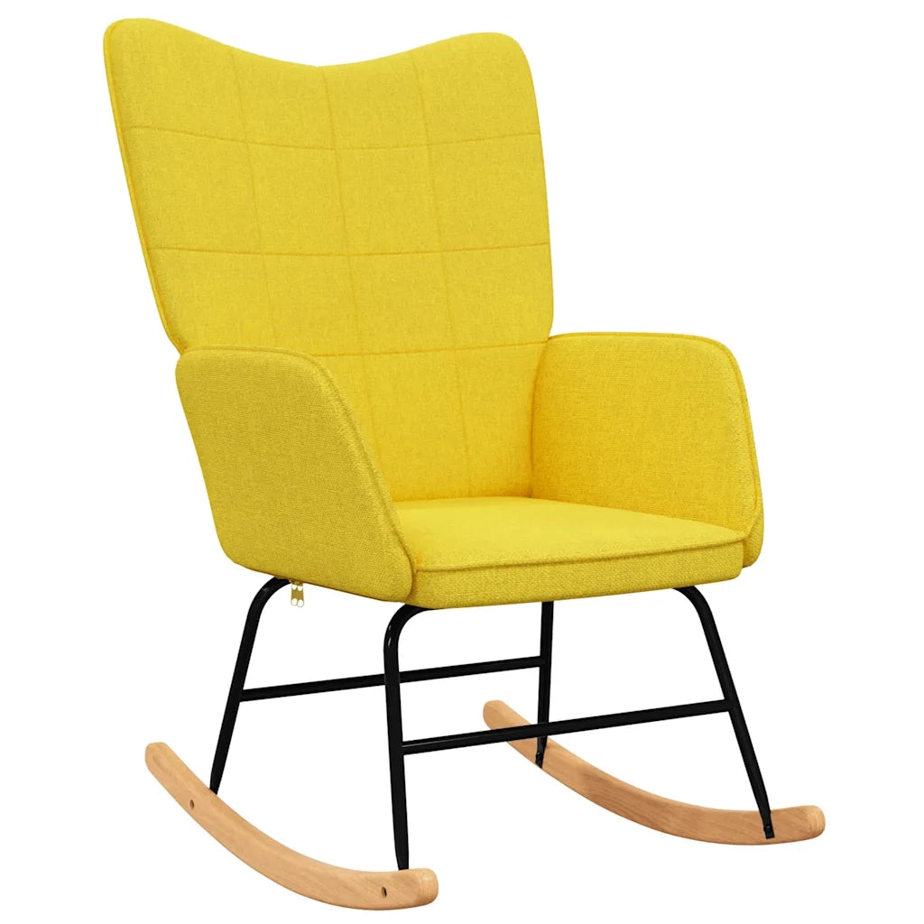 Sedia a Dondolo Giallo Senape in Tessuto 328014