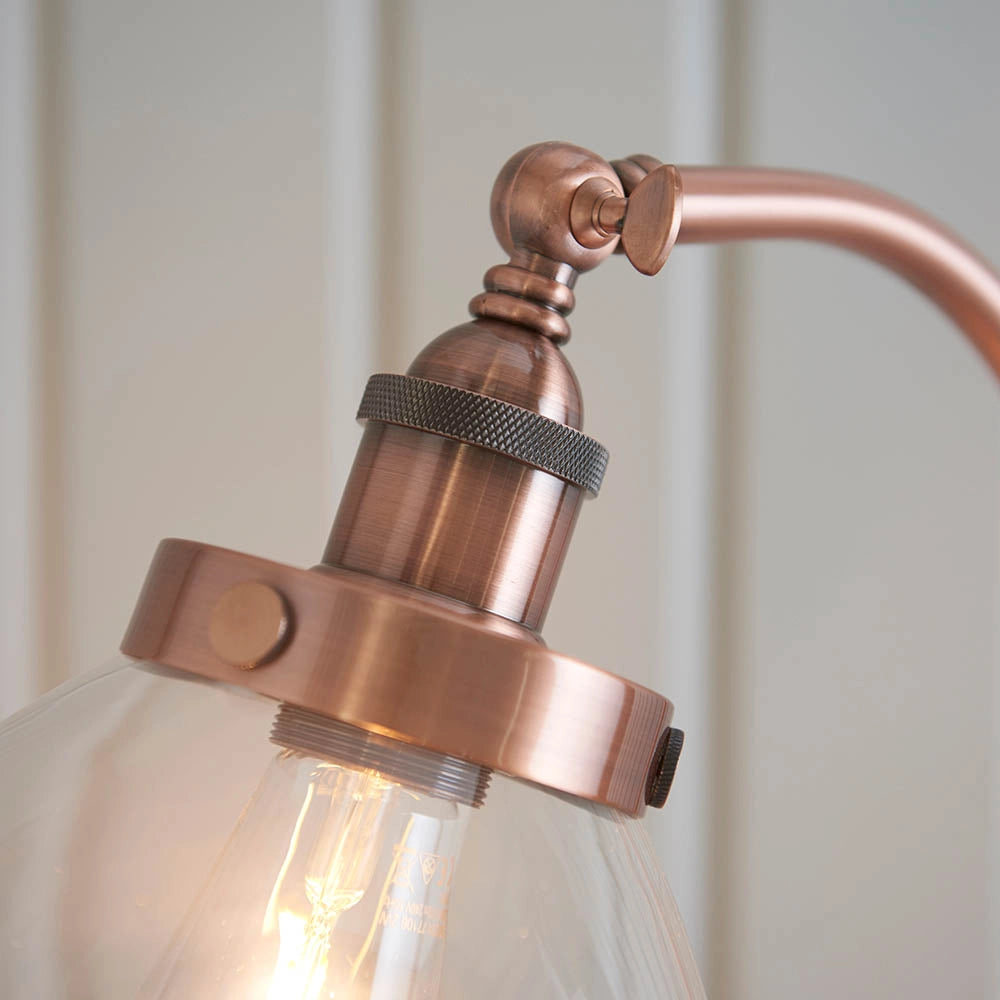 Lampada da terra industriale rame anticato E27 Hansen