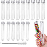 30 set di flaconi di reazione con coperchio a viti e spazzola di pulizia - plastica trasparente 45 ml - scienza dei caramelli liquidi bagni sabbia perle