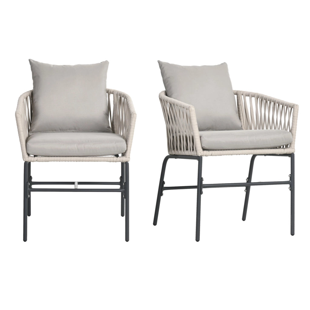 Sedie da giardino ¨C zephmum ¨C set 2 pezzi, metallo, beige