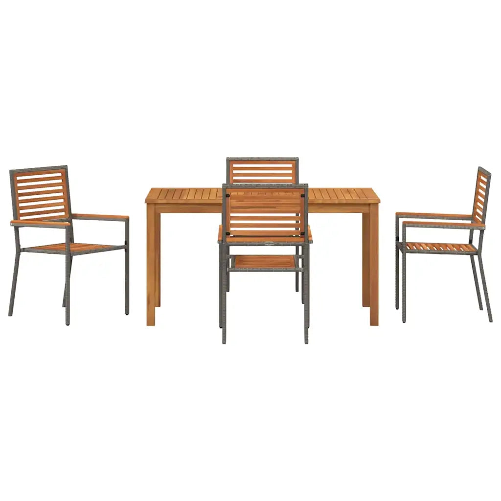 Set da Pranzo per Giardino 5 pcs Grigio 3365536