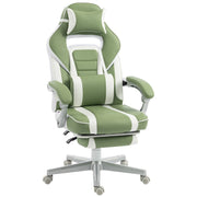 Sedia Gaming Reclinabile con Poggiapiedi e Supporto Lombare ¨C zephmum ¨C Verde