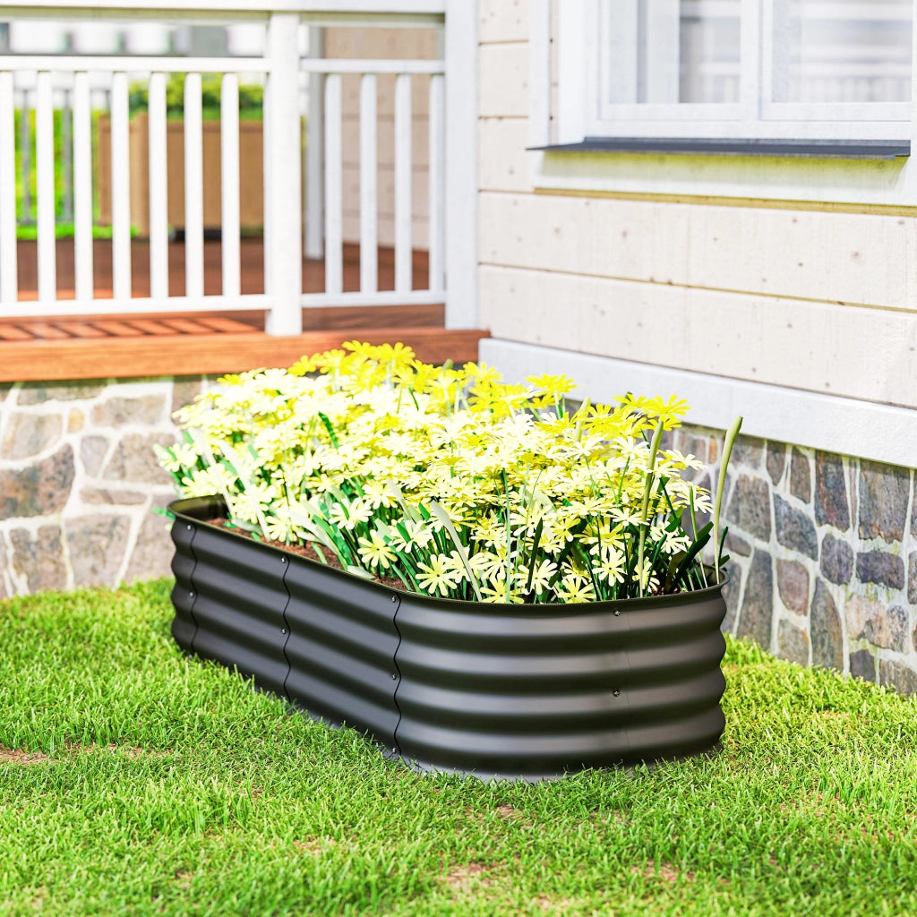 Fioriera rialzata modulare da giardino ¨C Xylo ¨C acciaio grigio 150x62x30 cm