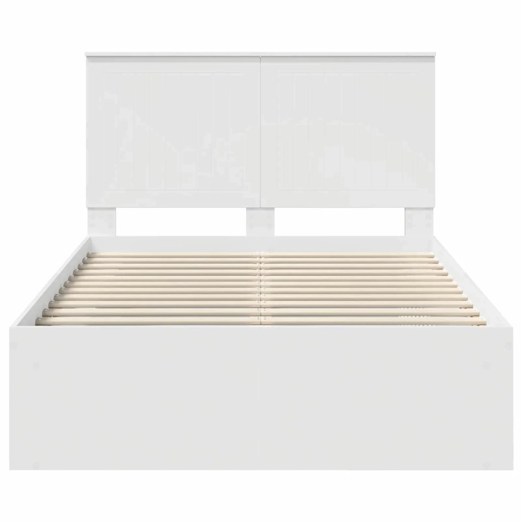 Letto matrimoniale | Letto per adulti | Struttura del letto Bianco 120 x 200 cm Pino massello