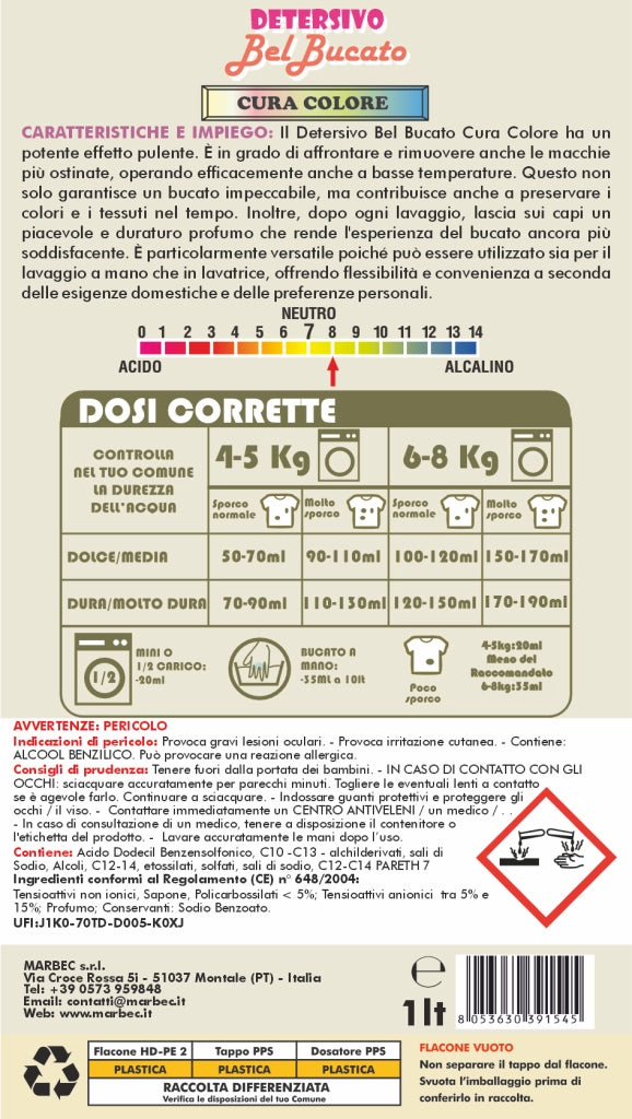 DETERSIVO BelBucato CuraColore 1LTx6Pz