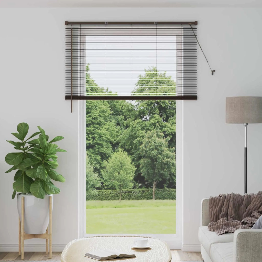 Tenda Veneziana Marrone Scuro con Motivo 213 x 160 cm PVC 42003809