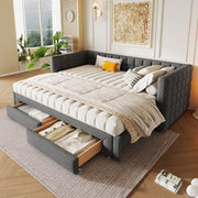 Divano letto - Xylo - 90x200 cm estendibile 2 cassetti grigio