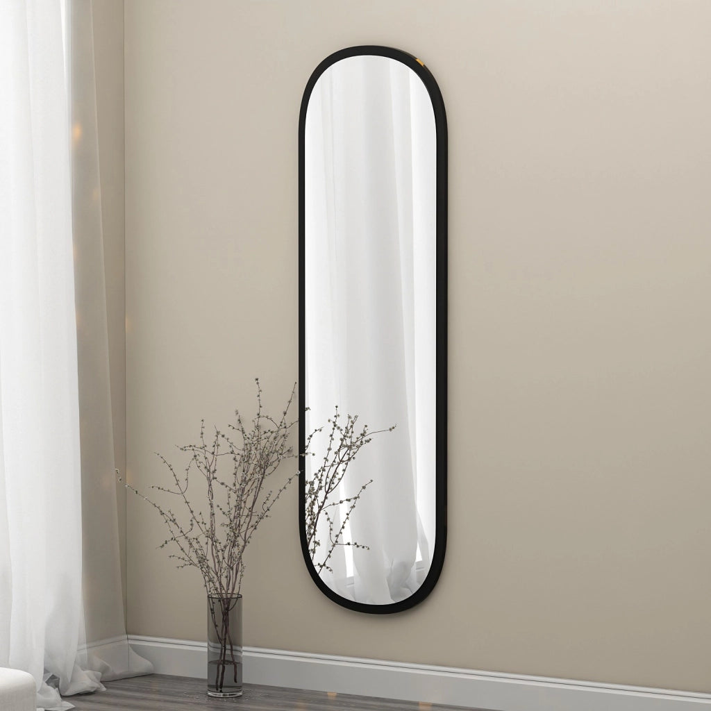 Specchio in legno "Magnum" - 40 x 120 cm - Nero