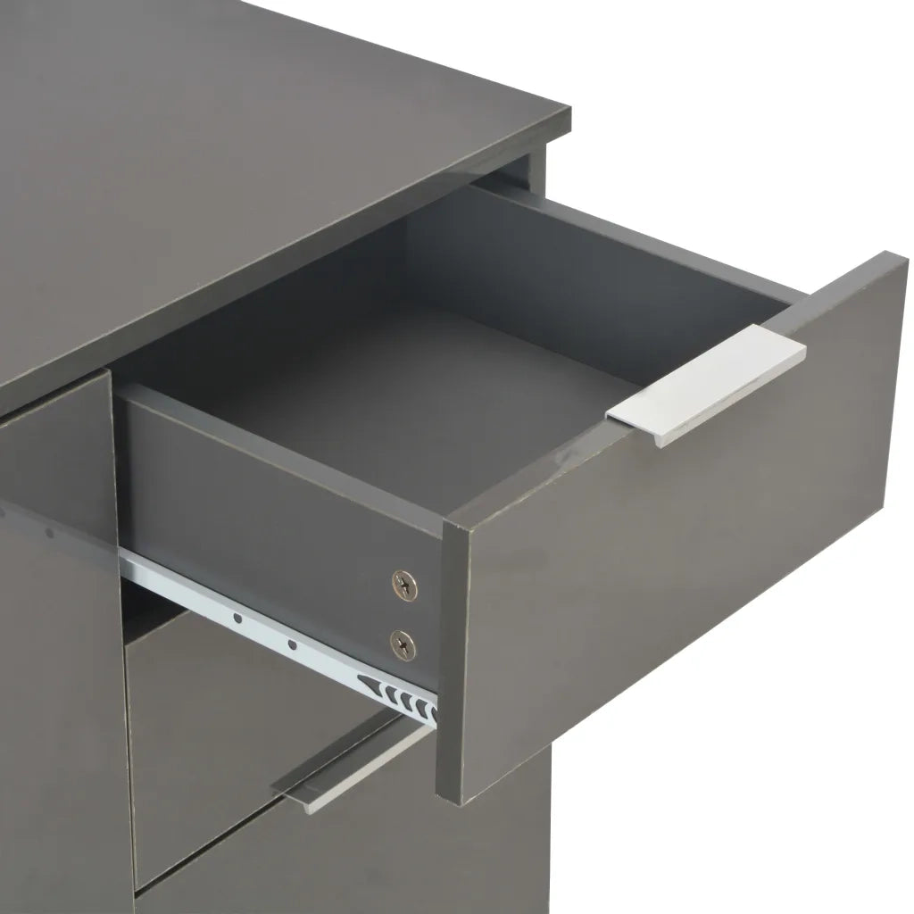 Credenza-Buffet-Armadio da cucina Grigio Lucido 107x35x80,5 cm
