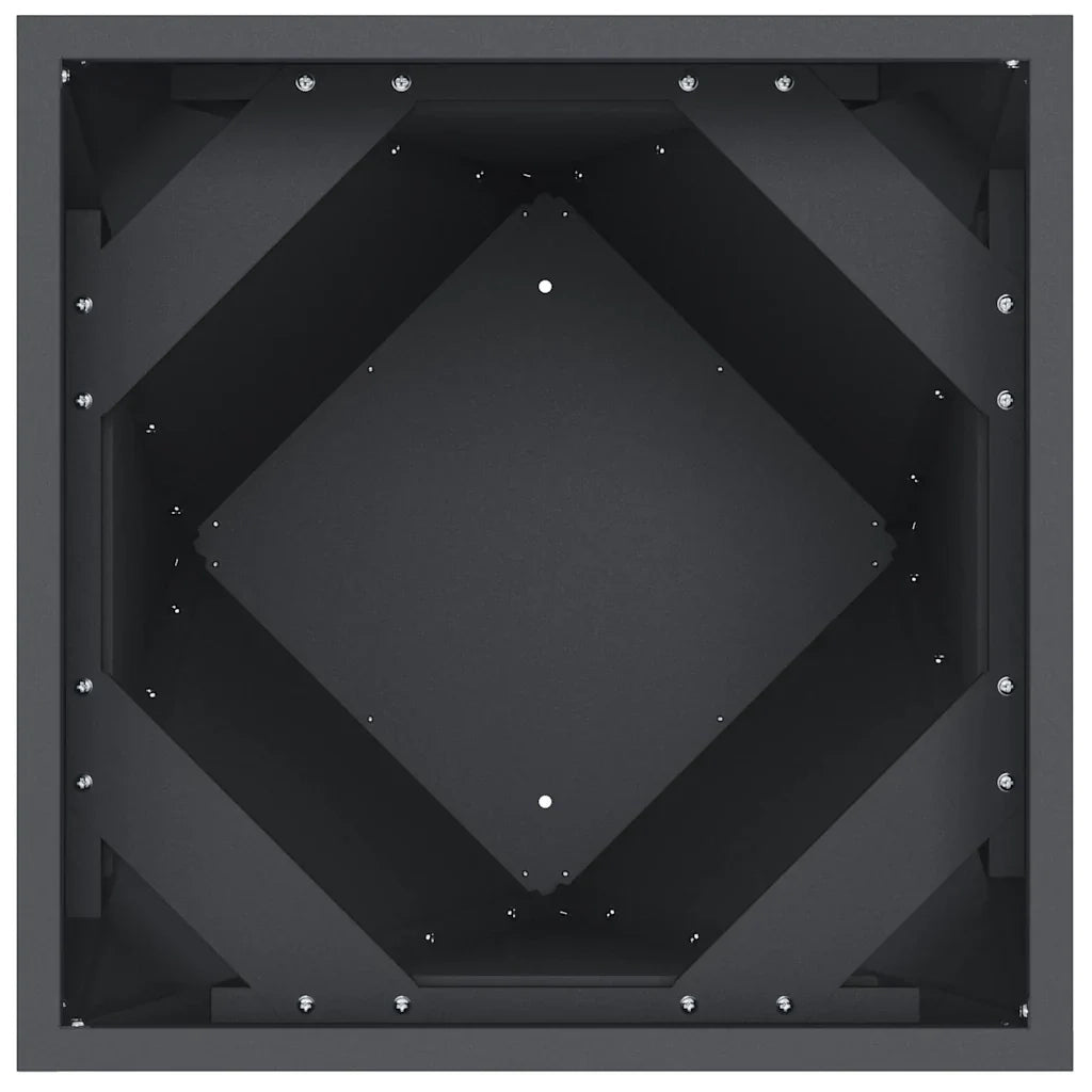 Fioriera rettangolare moderna per esterni 40 x 40 x 75 cm resistente agli agenti atmosferici e dal design elegante in acciaio antracite 02_0053024