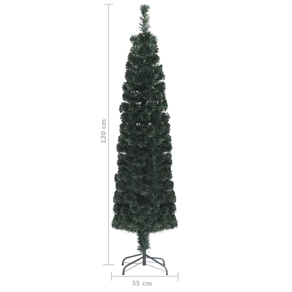 Albero Natale Artificiale Sottile Supporto-Albero Natalizio 120 cm Fibra Ottica