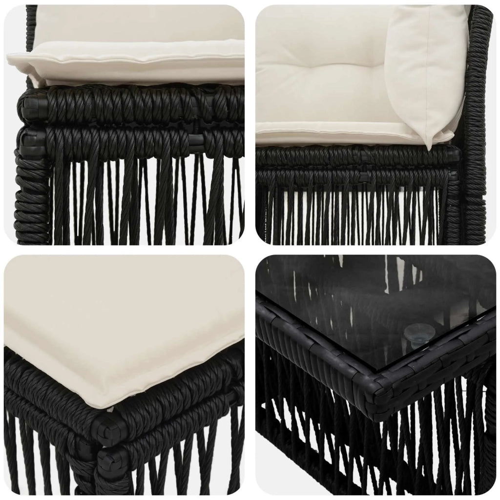 Set Divano da Giardino 11 pz Nero polyrattan 3436519