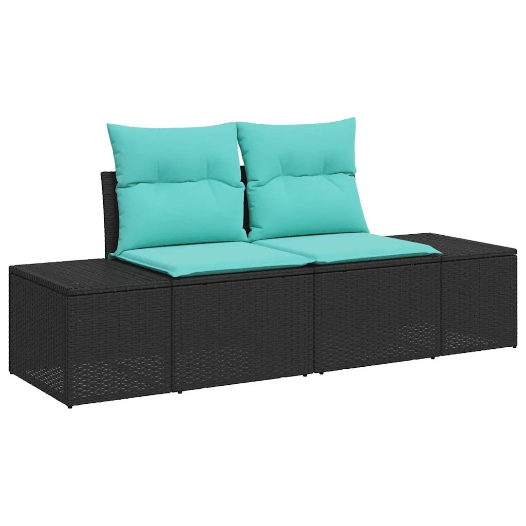 Set Divano da Giardino 9 pz Nero polyrattan 3359445