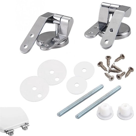 Set di supporti per WC in alluminio - Adatto per MDF/legno/kunststoff - Compreso accessori - Dimensioni 10x4x3 cm - Adatto per diverse toilette - Copertura del water