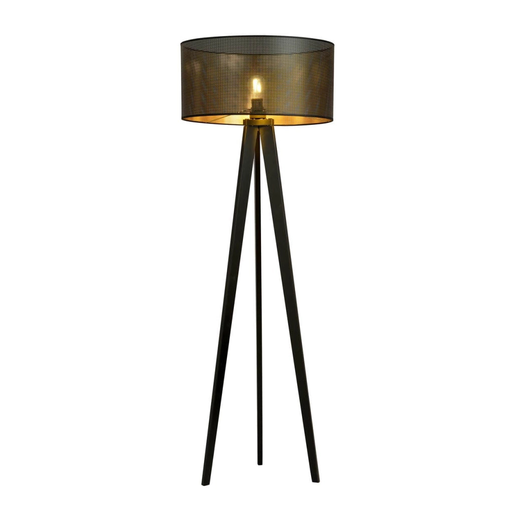 Lampada da terra Emibig Aston treppiede nero/oro E27 150cm