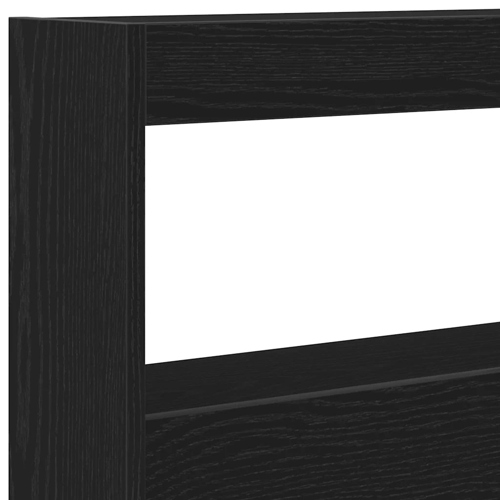 Testiera | Testata con Contenitore a LED Rovere Nero 180x17x102 cm