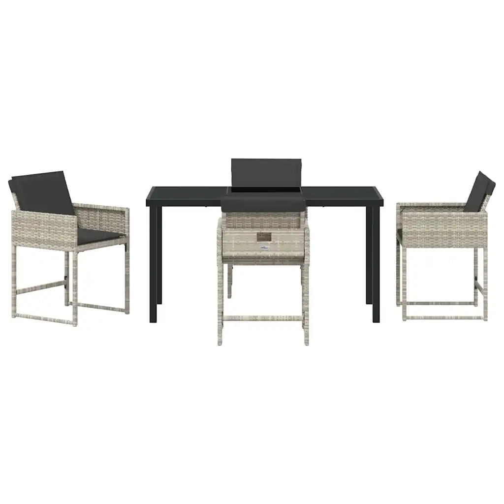 Set da Pranzo per Giardino 5 pcs Grigio chiaro polyrattan 3380734