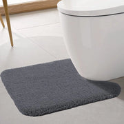 Tappeto per bagno estremamente spesso con foro Antiscivolo tappeto per bagno assorbente e resistente Stesso tappeto per bagno morbido Microfibra 50 x 60 cm, grigio scuro