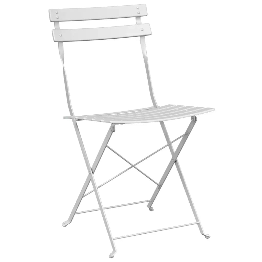 Sedia Pieghevole da Giardino 2 pz | Sedie da Esterno Bianco 42 x 46 x 82cm
