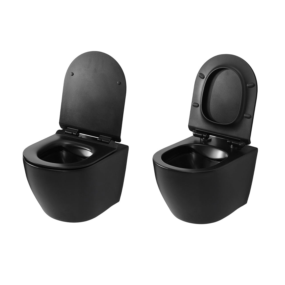 Copriwc a sgancio rapido originale in termoindurente ultraslim soft-close nero opaco Tokyo
