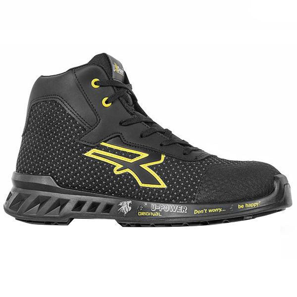 U-Power RV10014 Red Leve Joe Scarpe Antinfortunistiche Alte S3 SRC CI ESD Puntale Alluminio Taglia 40 colore Nero Giallo