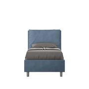 BS COM Letto singolo senza rete imbottito 90x190 microfibra blu