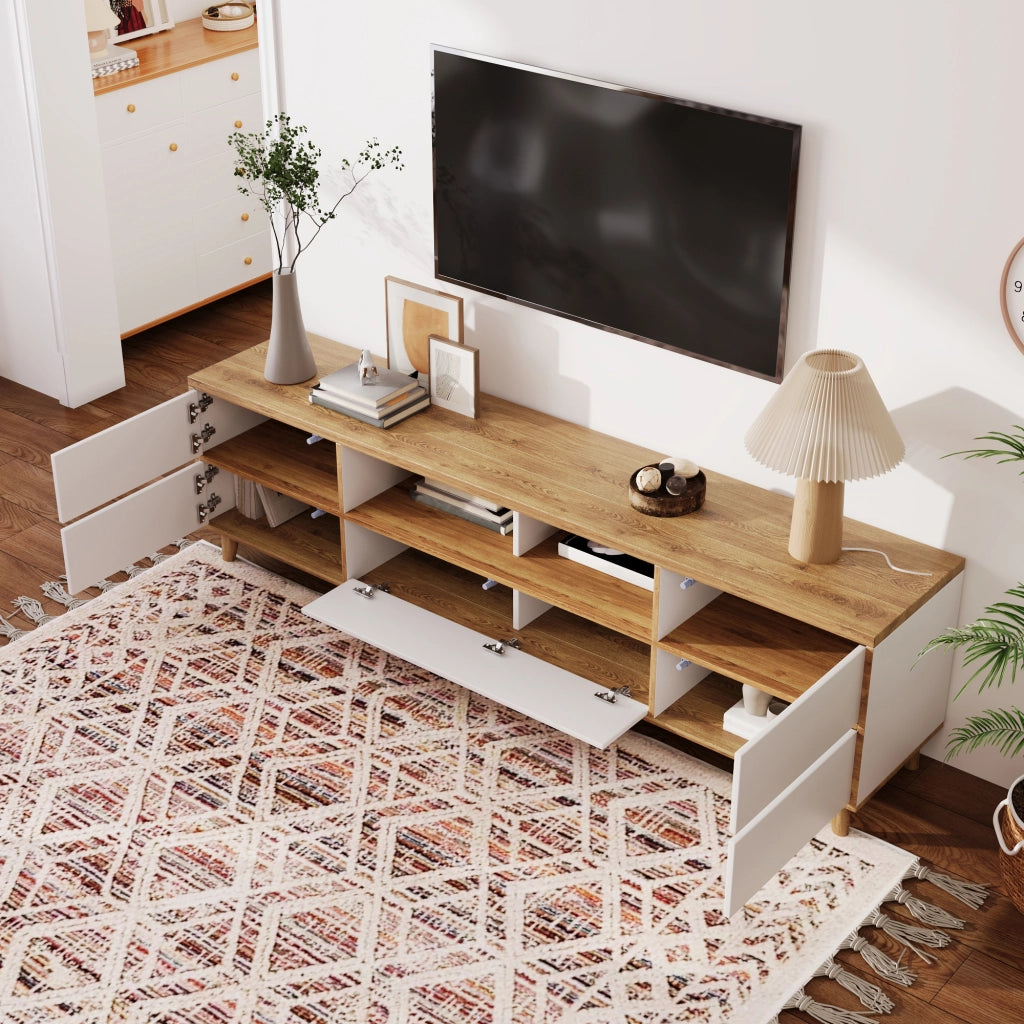 Cassettiera TV bianca in MDF lunghezza 175 cm
