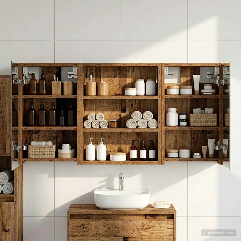 Set di Armadi da Bagno con lo scaffale 3 pcs 100 x 10,5 x 50 cm 3403686