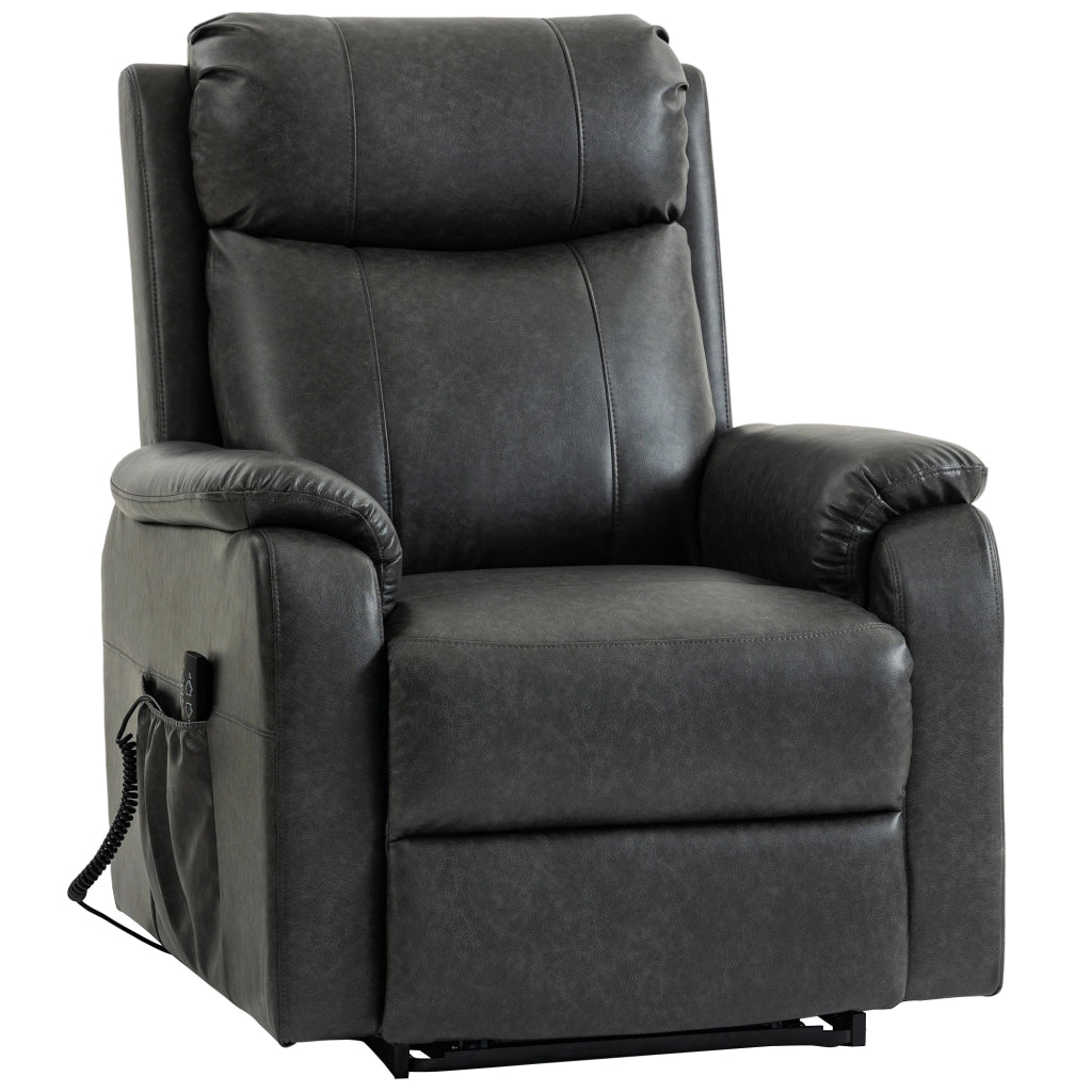 Poltrona Relax Alzapersona Elettrica ¨C Xylo ¨C Doppio Motore Reclinabile Similpelle Nera
