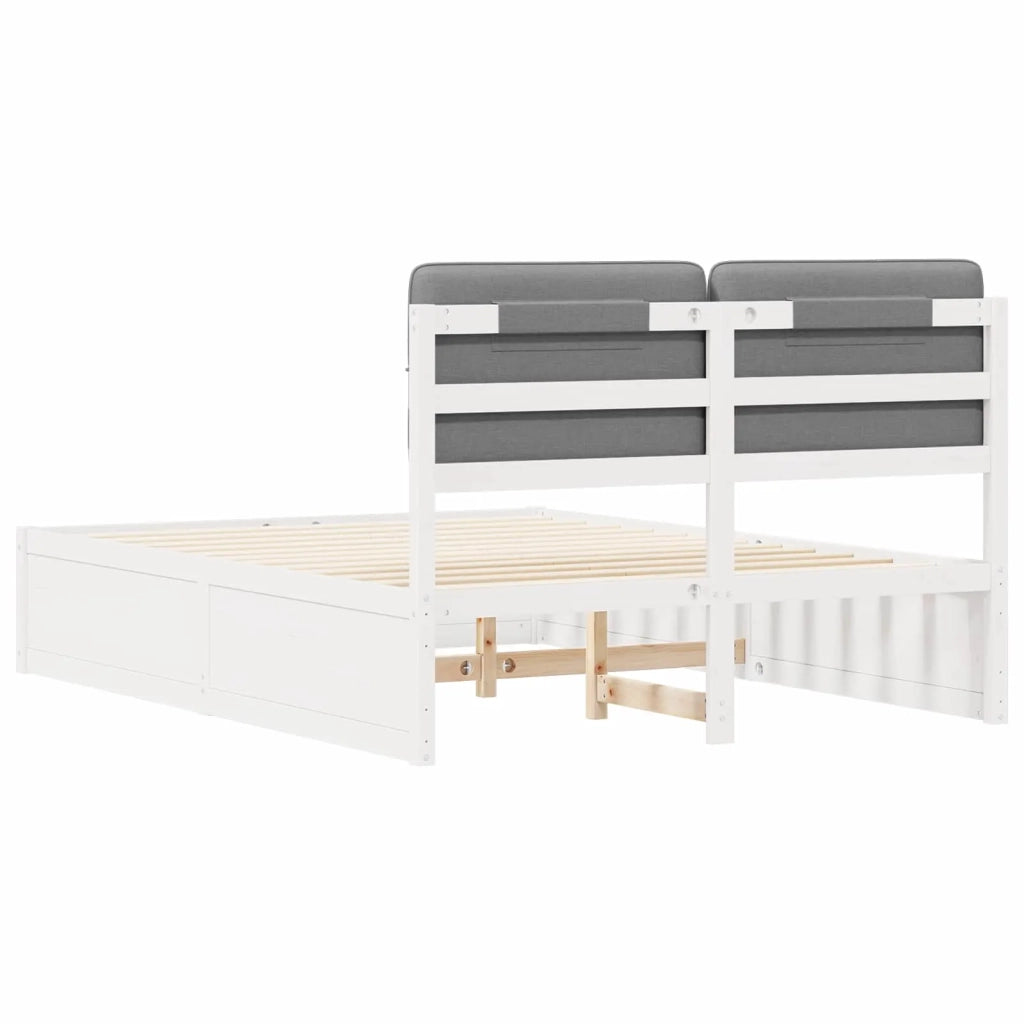 Letto con Testiera Rivestita-Struttura Letto con Testiera Grigio chiaro 140 x 190 cm 940501