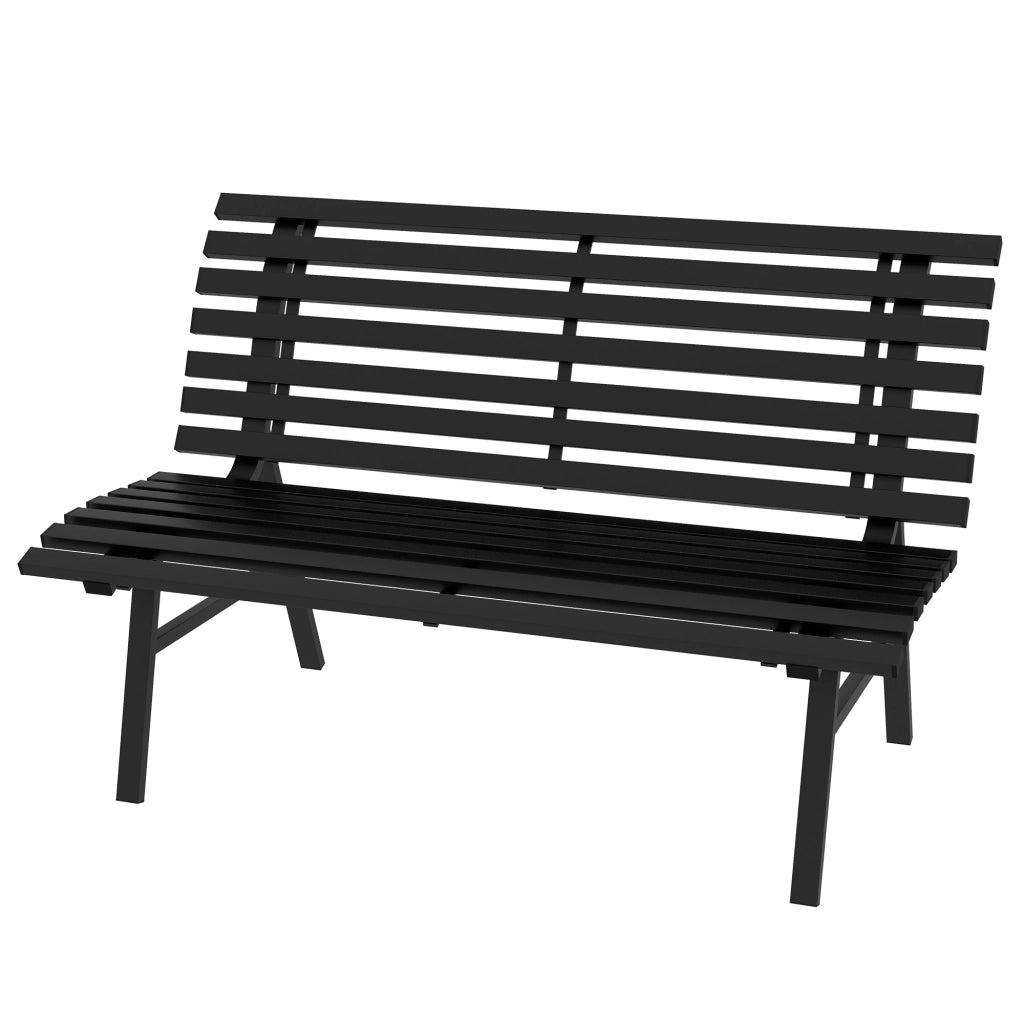Panca da giardino 2 posti ¨C Xylo ¨C alluminio nero 123x67x79 cm