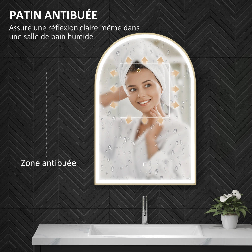 Specchio LED da Bagno ¨C zephmum ¨C Bianco, Alluminio, 90x60cm