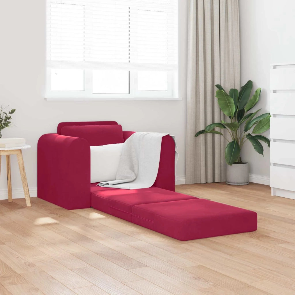 Divano letto Rosso Vino 98 x 71 x 83 cm Velluto 4106669