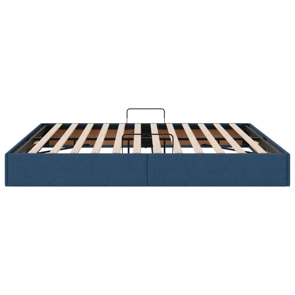 Letto ottomano con archiviazione Blu 160 x 200 cm Tessuto 3442837