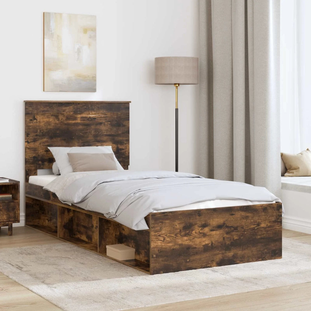 Struttura del letto-Giroletto Rovere fum¨¦ 90 x 190 cm Pino massello 658300